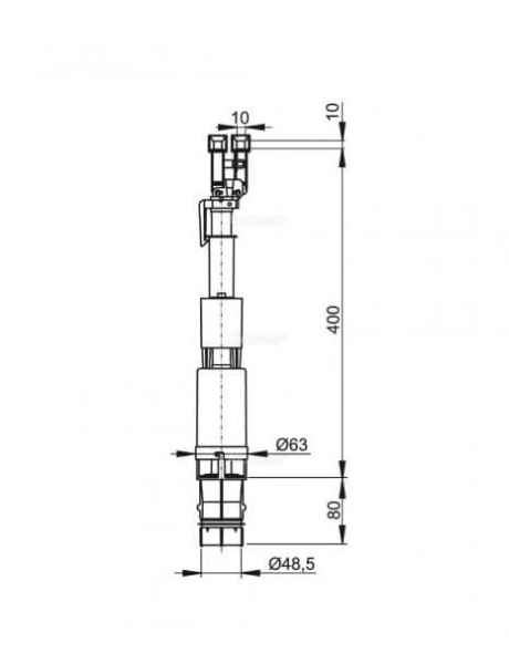 A09B Сливной механизм д/инстал ALCAPLAST