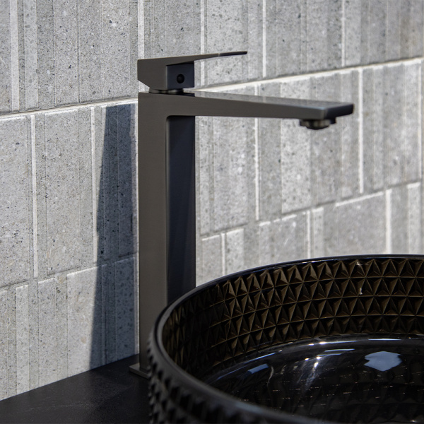 Смеситель для раковины AVS New Cube высокий, оружейная сталь