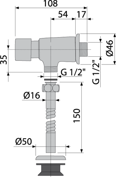 Кран для писсуара Alcaplast ATS001