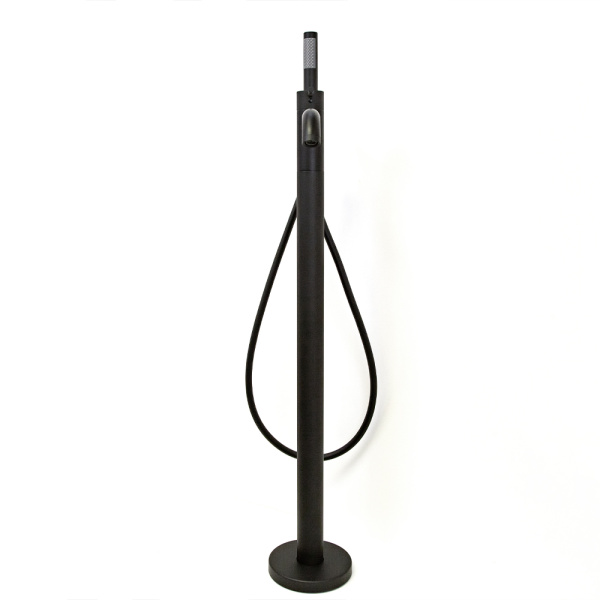 Смеситель для ванны с душем AVS Slimmer напольный, черный матовый