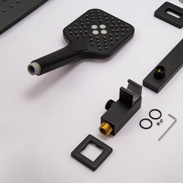 Душевой комплект AVS Cube 3в1черный матовый