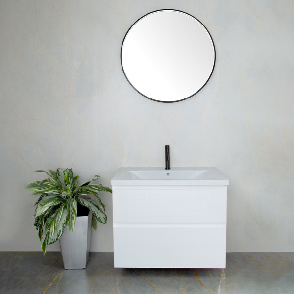 Зеркало с подсветкой AVS AZ 80 см, антипар, черное матовое