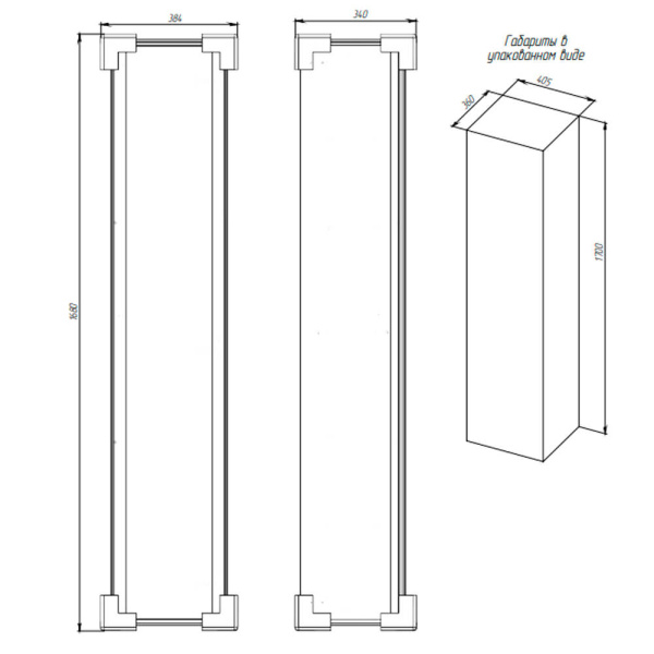 Пенал 354x1650x310 Рим BRIZ 233 04-06035-00 00
