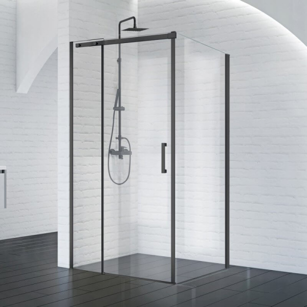 Душевой уголок BelBagno Acqua ACQUA-AH-1-130/90-C-NERO 130х90 профиль черный, прозрачное стекло