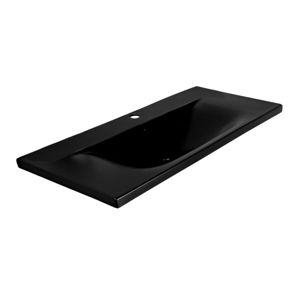 Тумба с раковиной AVS Гармония 100 черная матовая (раковина 01 черная матовая)