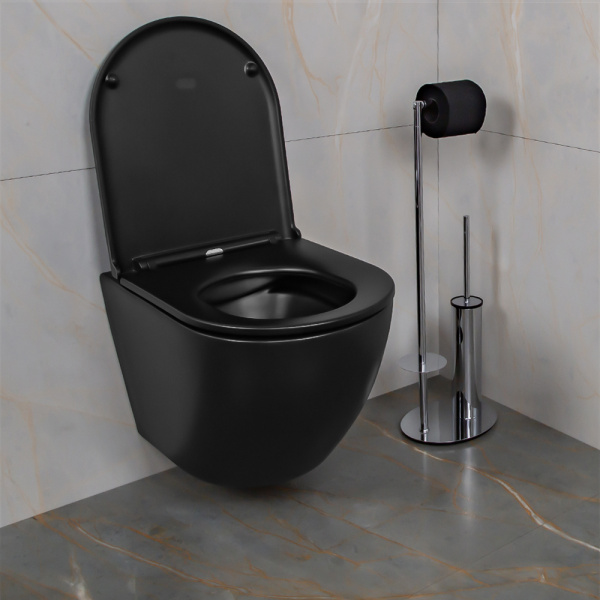 Унитаз подвесной AVS Сити безободковый, черный матовый