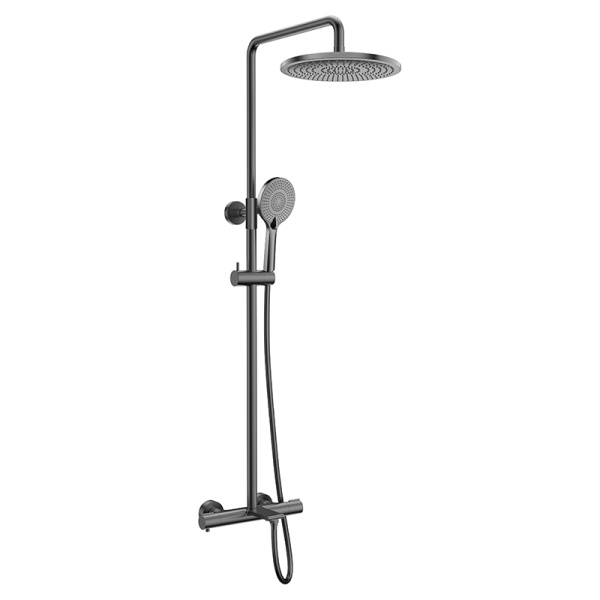 Душевая стойка с изливом AVS Elegant оружейная сталь