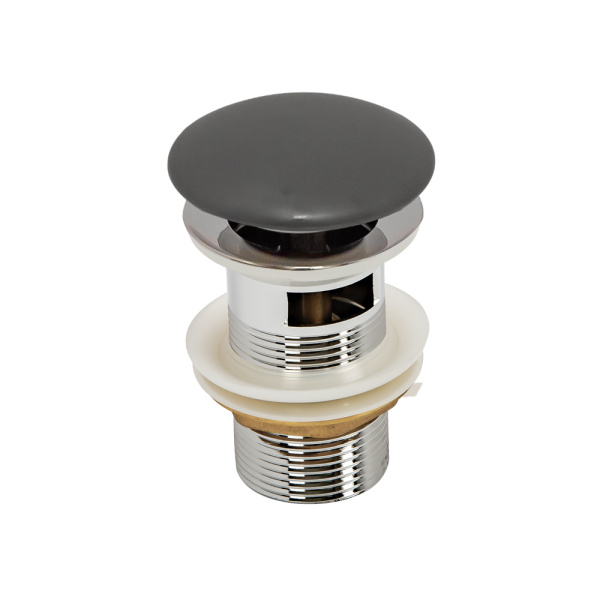 Рукомойник AVS Грэйс 37x25 R, темно-серый матовый с донным клапаном