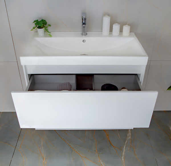 Тумба с раковиной AVS Вернисаж 100 белая