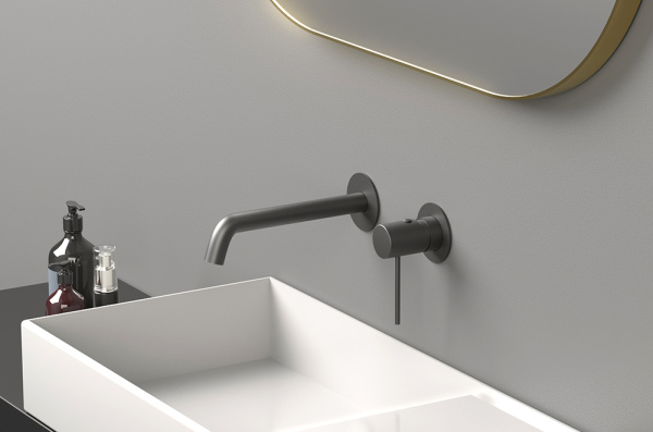 Смеситель для раковины AVS Slimmer с внутренней частью, оружейная сталь