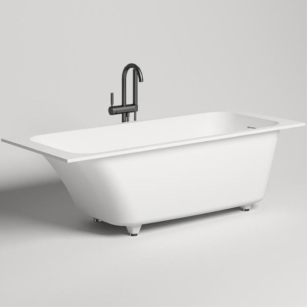 Ванна из искусственного камня Salini Orlando Kit S-Sensе 170х70 белая матовая, с ножками и донным клапаном