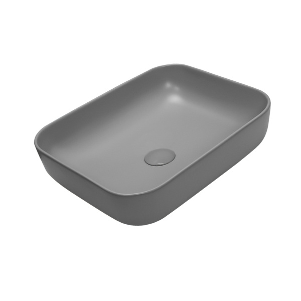 Раковина AVS Розали 50x39 цементно-серая матовая с донным клапаном