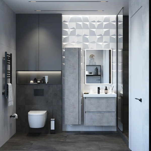 Тумба с раковиной Briz Чикаго 60 бетон светло-серый