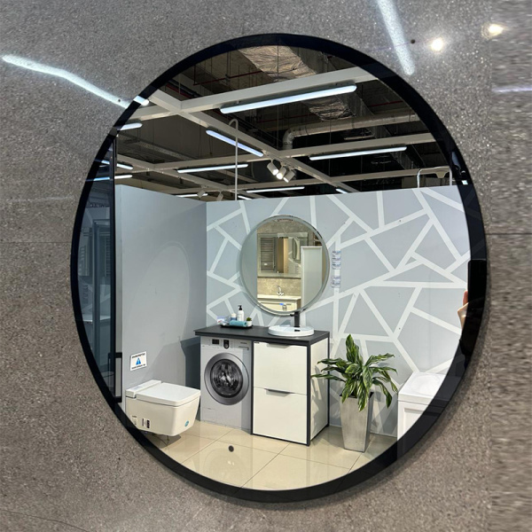 Зеркало с подсветкой AVS Виктория 100x100 см, черное