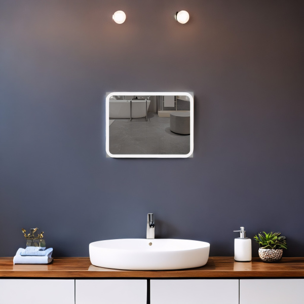 Зеркало с подсветкой AVS Байкал 100x80 см, антипар