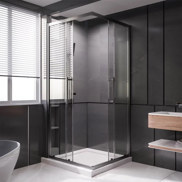 Душевой уголок Veconi Premium Trento PTC-20GR 80х80 профиль графит брашированный, стекло прозрачное