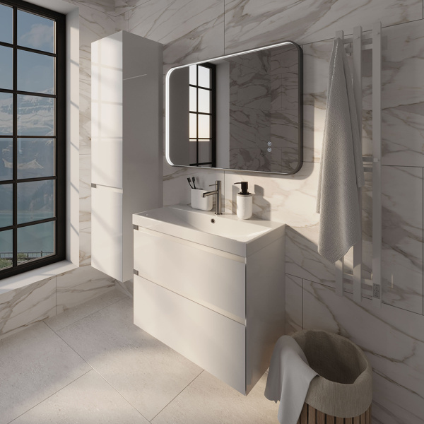 Тумба с раковиной AVS Гармония 80 SL белая