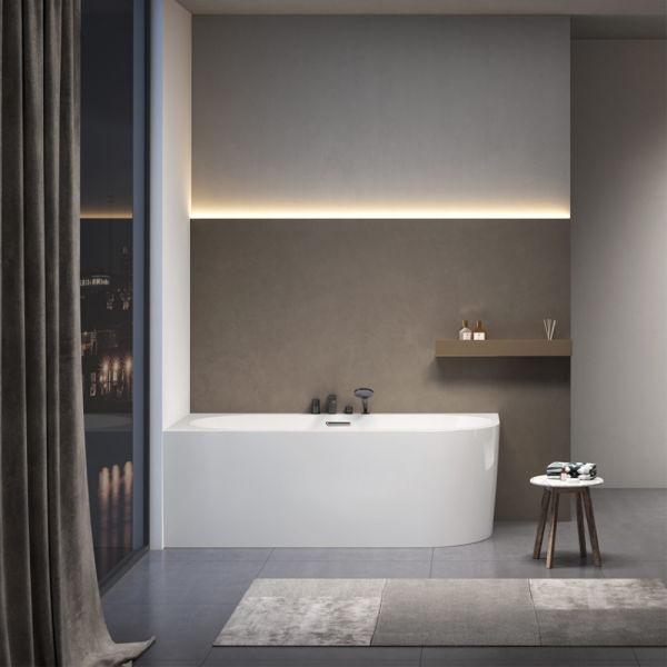 Акриловая ванна AVS Санья 180x85 L белая, с донным клапаном