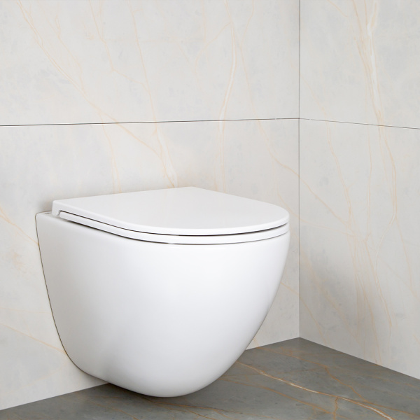 Унитаз подвесной AVS Атлант безободковый, белый