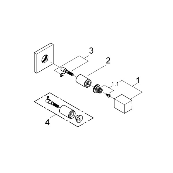 19910000 Накладная панель скрытой вентильной головки Eurocube GROHE
