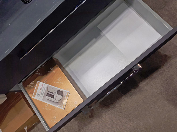 Тумба 1000 2ящ подвес + раковина OW15 стекл Графит ACCORD CAPRIGO