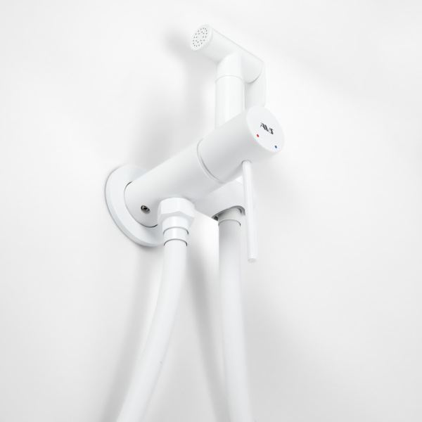 Гигиенический душ со смесителем AVS Slimmer белый матовый