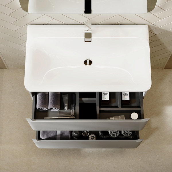 Тумба с раковиной Raval Welto 60 светло-серая