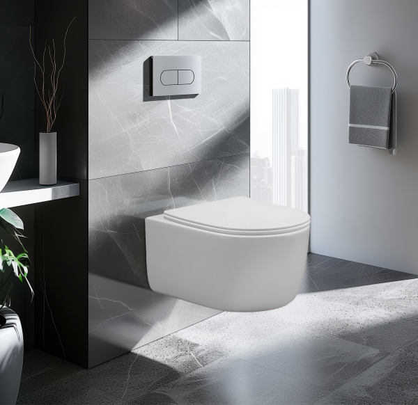 Унитаз подвесной AVS Декарт безободковый, белый