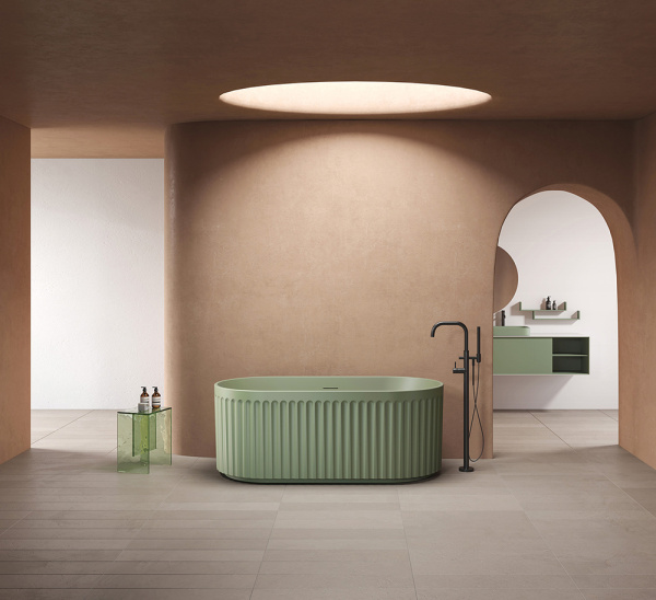 Акриловая ванна AVS Олимпия 170x75 оливковая темная матовая, c донным клапаном